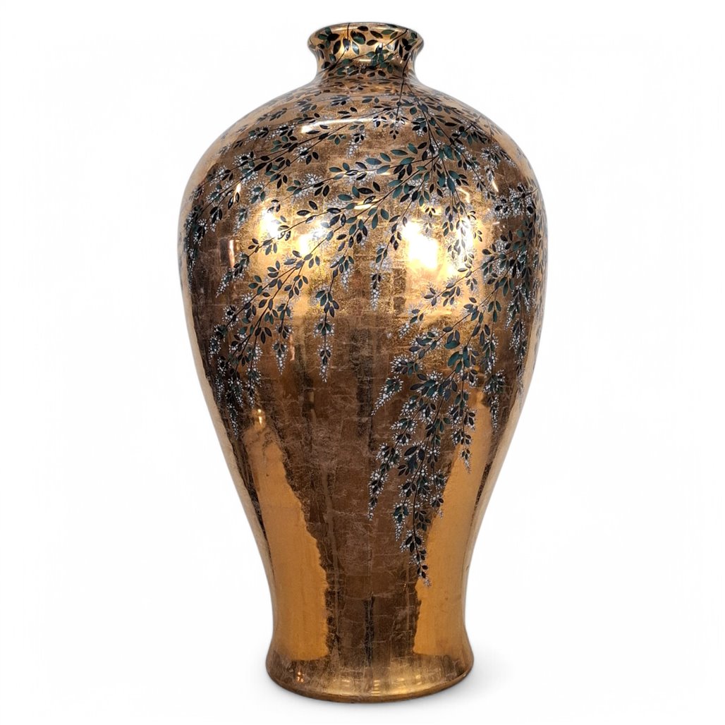 Danny's Fine Porcelain Gold Floral Vase - CLOSEOUT