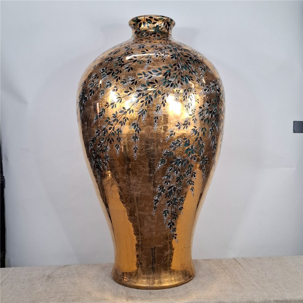 Danny's Fine Porcelain Gold Floral Vase - CLOSEOUT