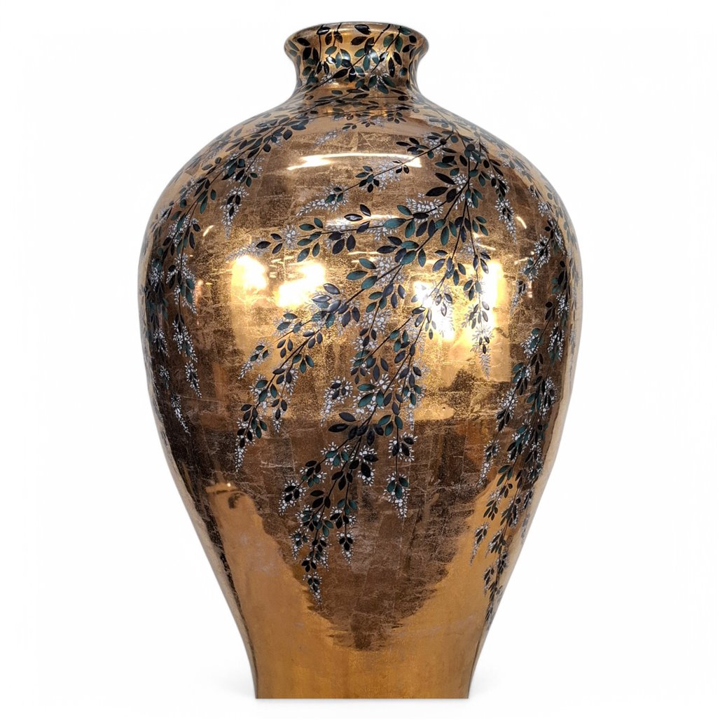 Danny's Fine Porcelain Gold Floral Vase - CLOSEOUT