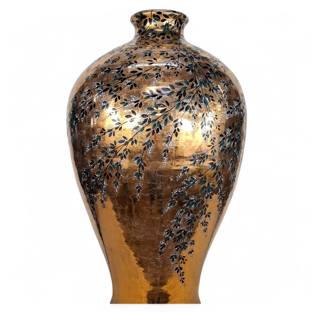 Danny's Fine Porcelain Gold Floral Vase - CLOSEOUT