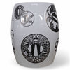 Danny's Fine Porcelain Black White Garden Stool - CLOSEOUT