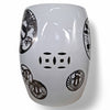 Danny's Fine Porcelain Black White Garden Stool - CLOSEOUT