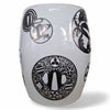 Danny's Fine Porcelain Black White Garden Stool - CLOSEOUT