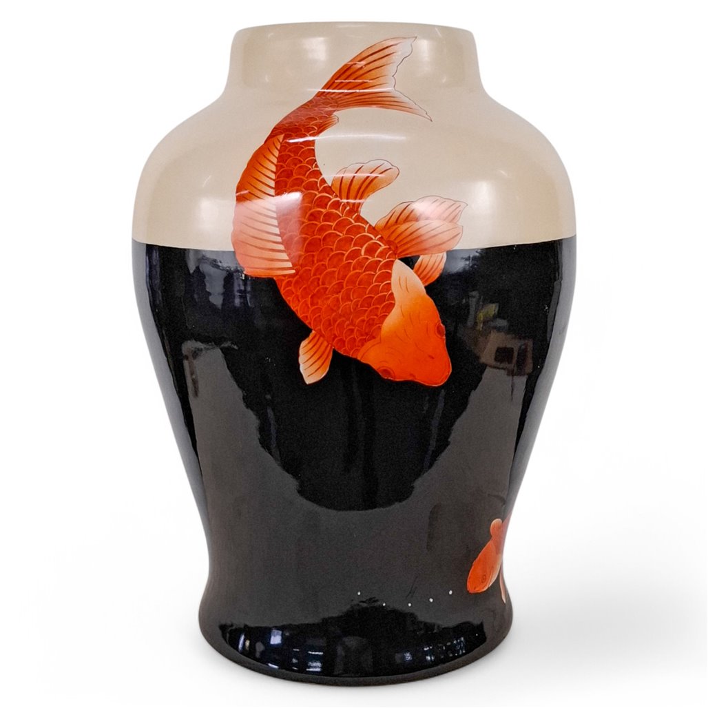 Danny's Fine Porcelain Koi Fish Big Vase - CLOSEOUT