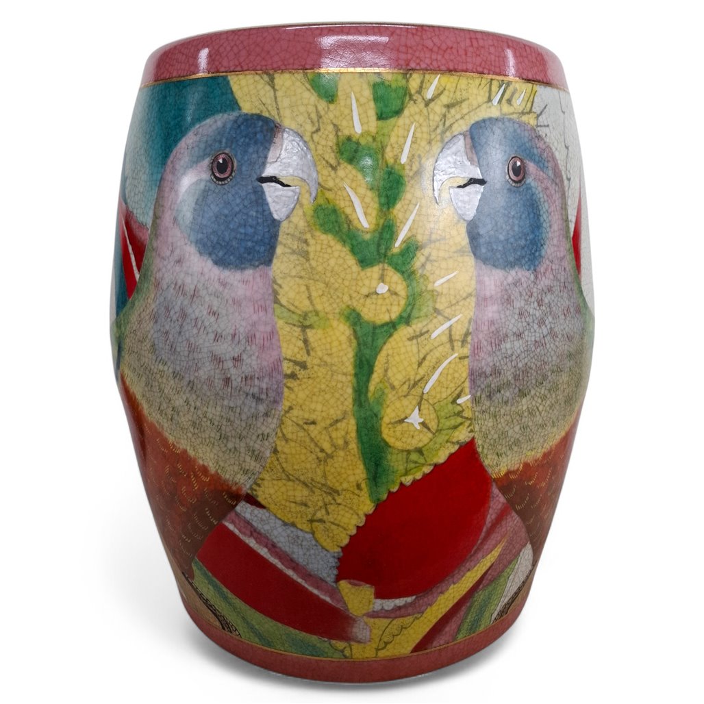 Danny's Fine Porcelain Parrot Garden Stool - CLOSEOUT