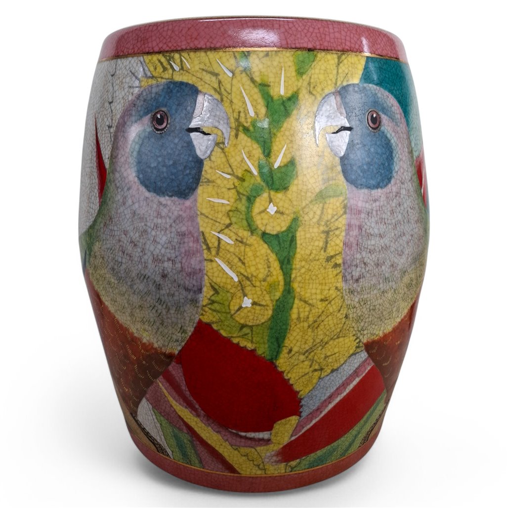 Danny's Fine Porcelain Parrot Garden Stool - CLOSEOUT