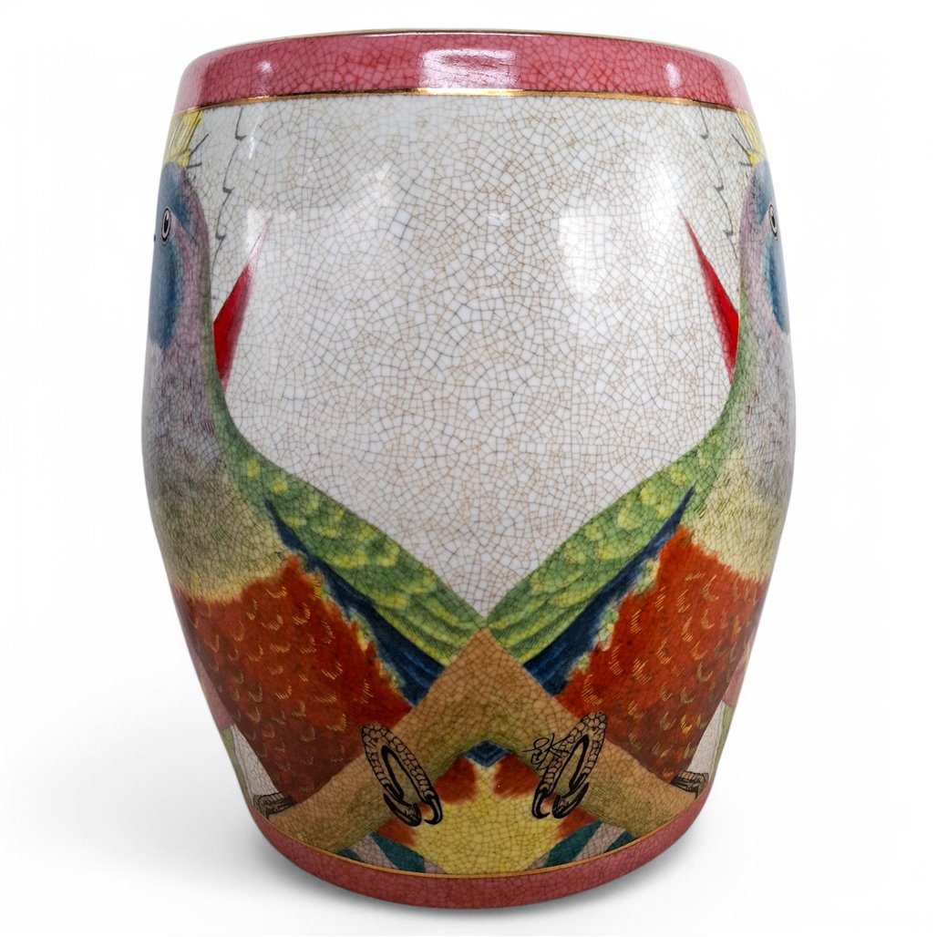 Danny's Fine Porcelain Parrot Garden Stool - CLOSEOUT