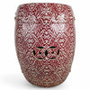 Danny's Fine Porcelain Red Vine Garden Stool - CLOSEOUT