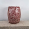 Danny's Fine Porcelain Red Vine Garden Stool - CLOSEOUT
