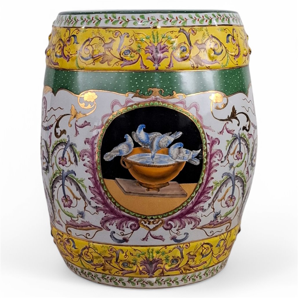 Danny's Fine Porcelain Figural Garden Stool - CLOSEOUT