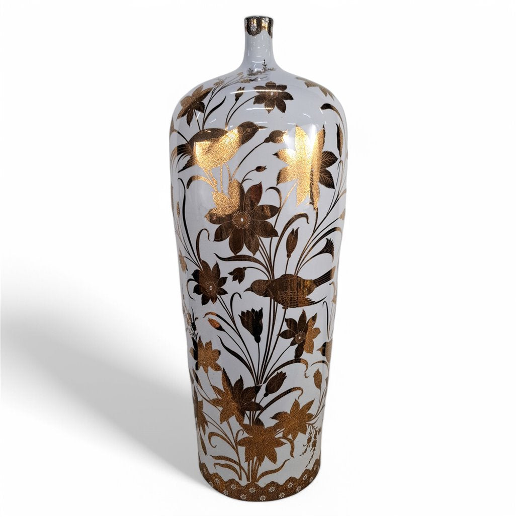 Danny's Fine Porcelain Brown Floral Vase - CLOSEOUT