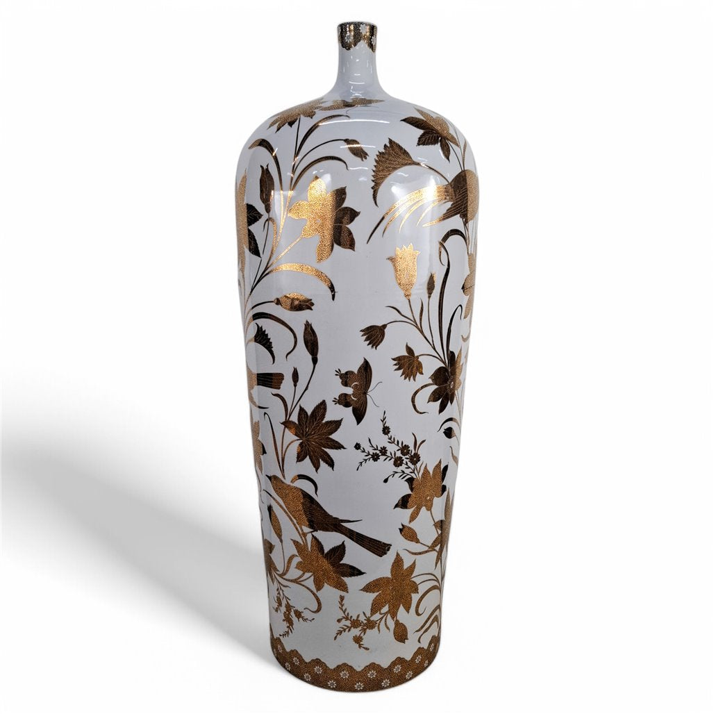 Danny's Fine Porcelain Brown Floral Vase - CLOSEOUT