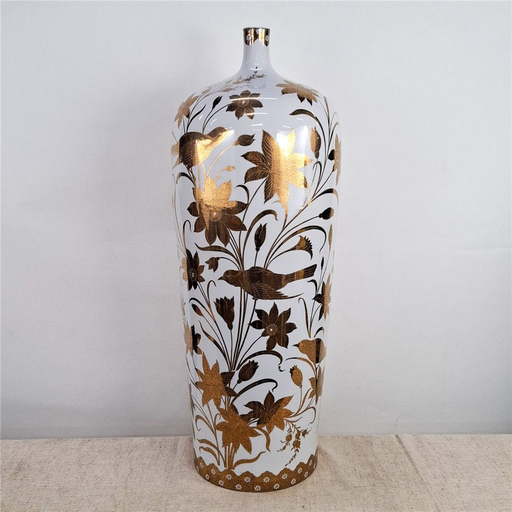 Danny's Fine Porcelain Brown Floral Vase - CLOSEOUT