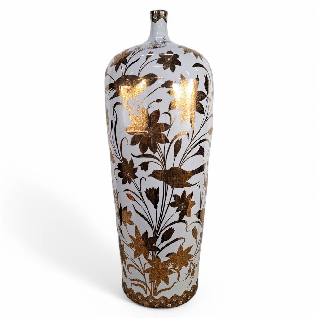 Danny's Fine Porcelain Brown Floral Vase - CLOSEOUT