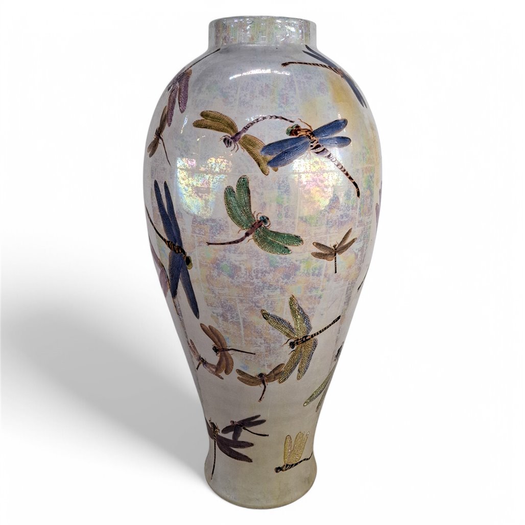 Danny's Fine Porcelain Dragonfly Floral Vase - CLOSEOUT