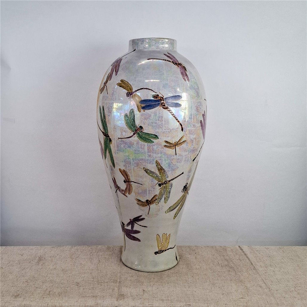 Danny's Fine Porcelain Dragonfly Floral Vase - CLOSEOUT