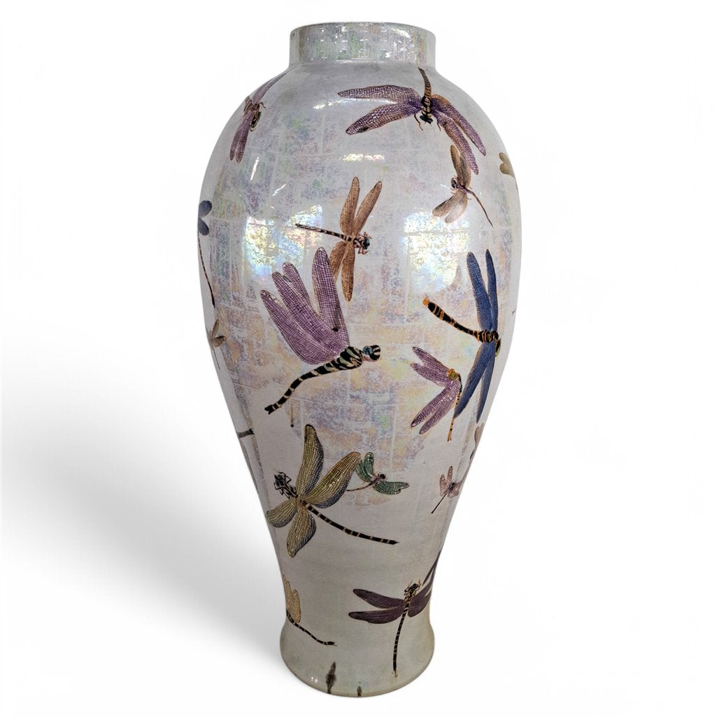 Danny's Fine Porcelain Dragonfly Floral Vase - CLOSEOUT