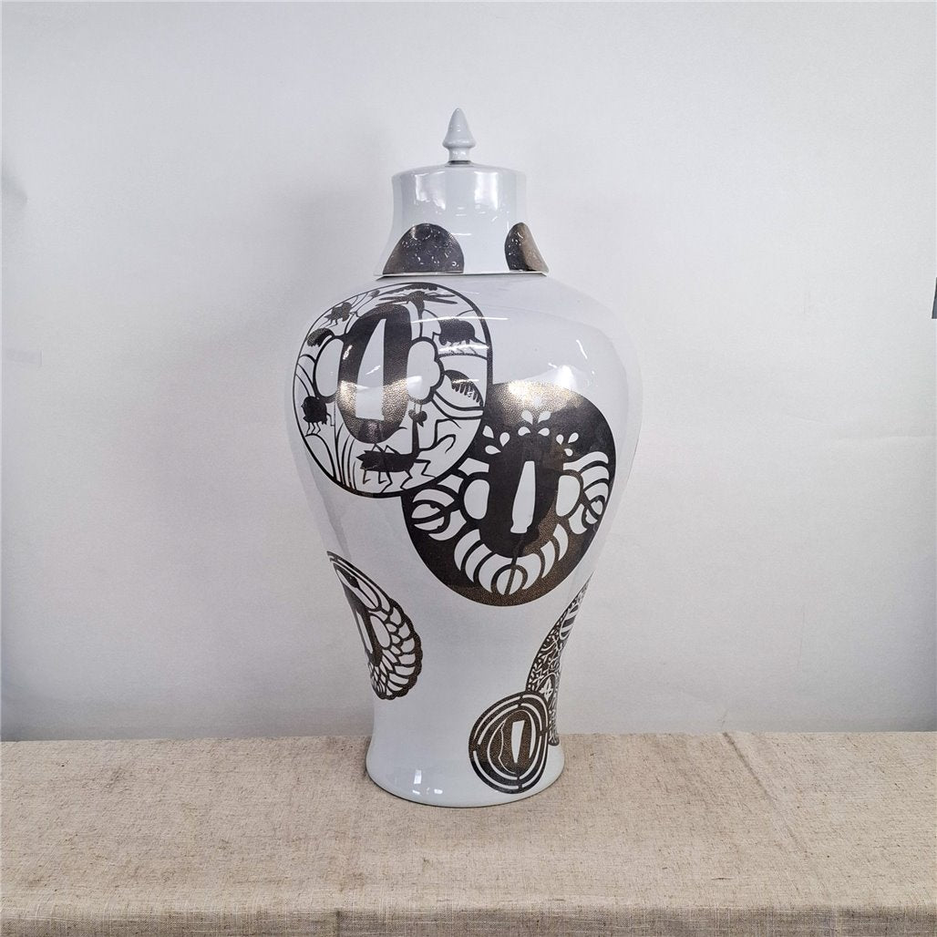 Danny's Fine Porcelain Metallic White Vase - CLOSEOUT