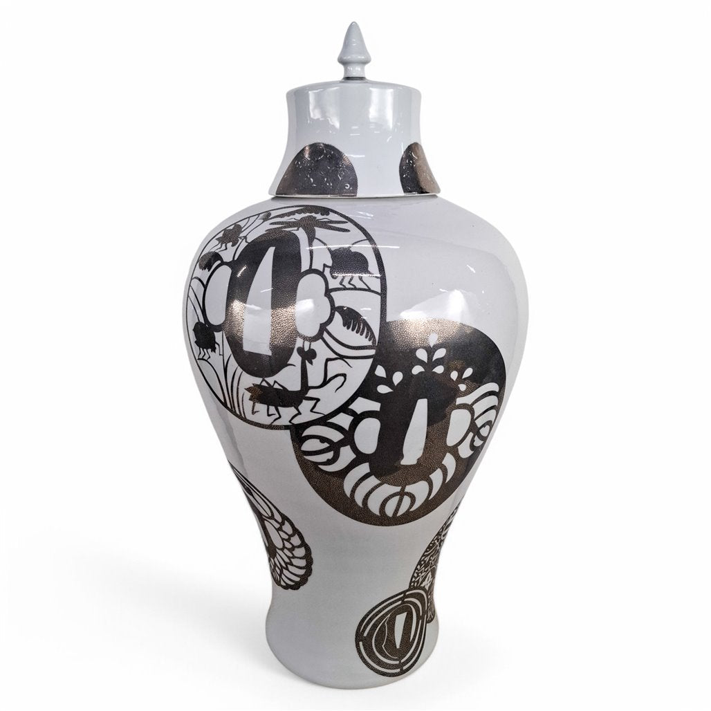 Danny's Fine Porcelain Metallic White Vase - CLOSEOUT