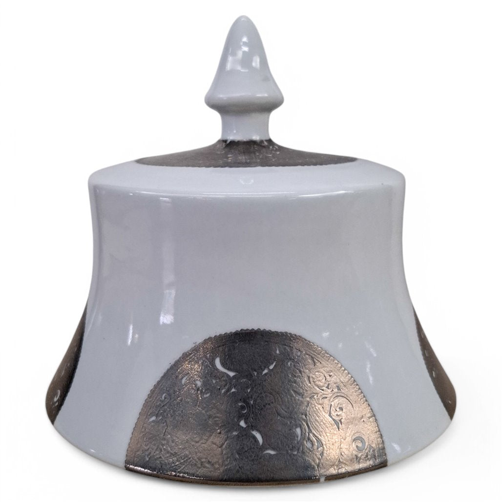 Danny's Fine Porcelain Metallic White Vase - CLOSEOUT