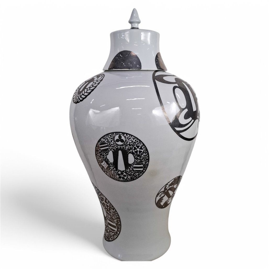 Danny's Fine Porcelain Metallic White Vase - CLOSEOUT