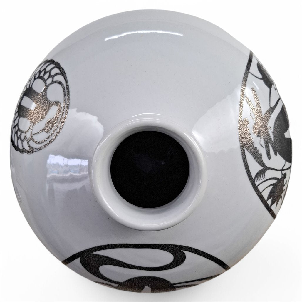 Danny's Fine Porcelain Metallic White Vase - CLOSEOUT