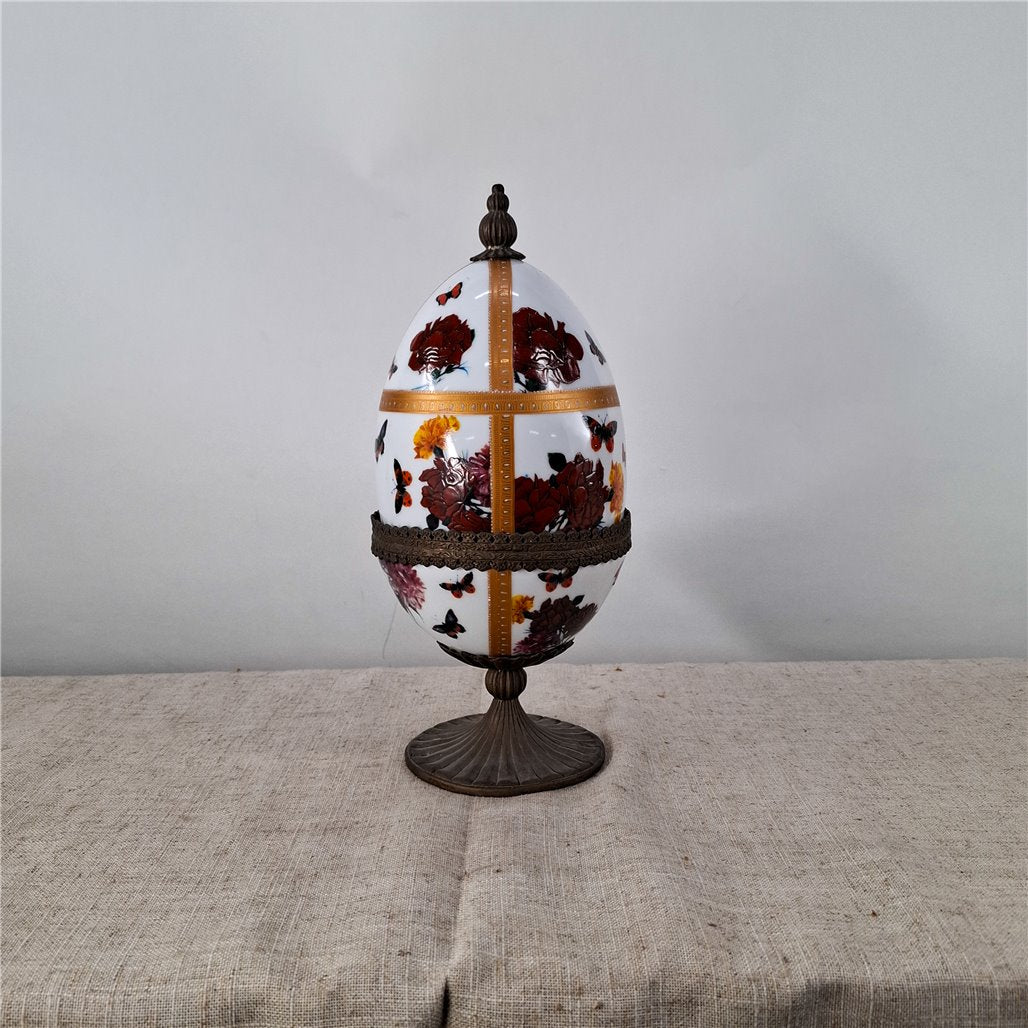 Danny's Fine Porcelain Floral Egg Ornament Jar - CLOSEOUT