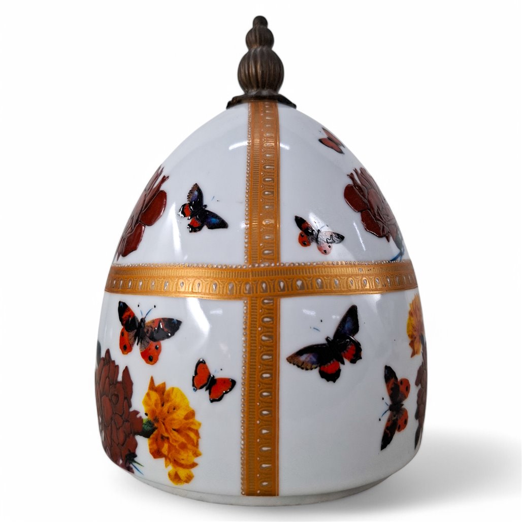 Danny's Fine Porcelain Floral Egg Ornament Jar - CLOSEOUT