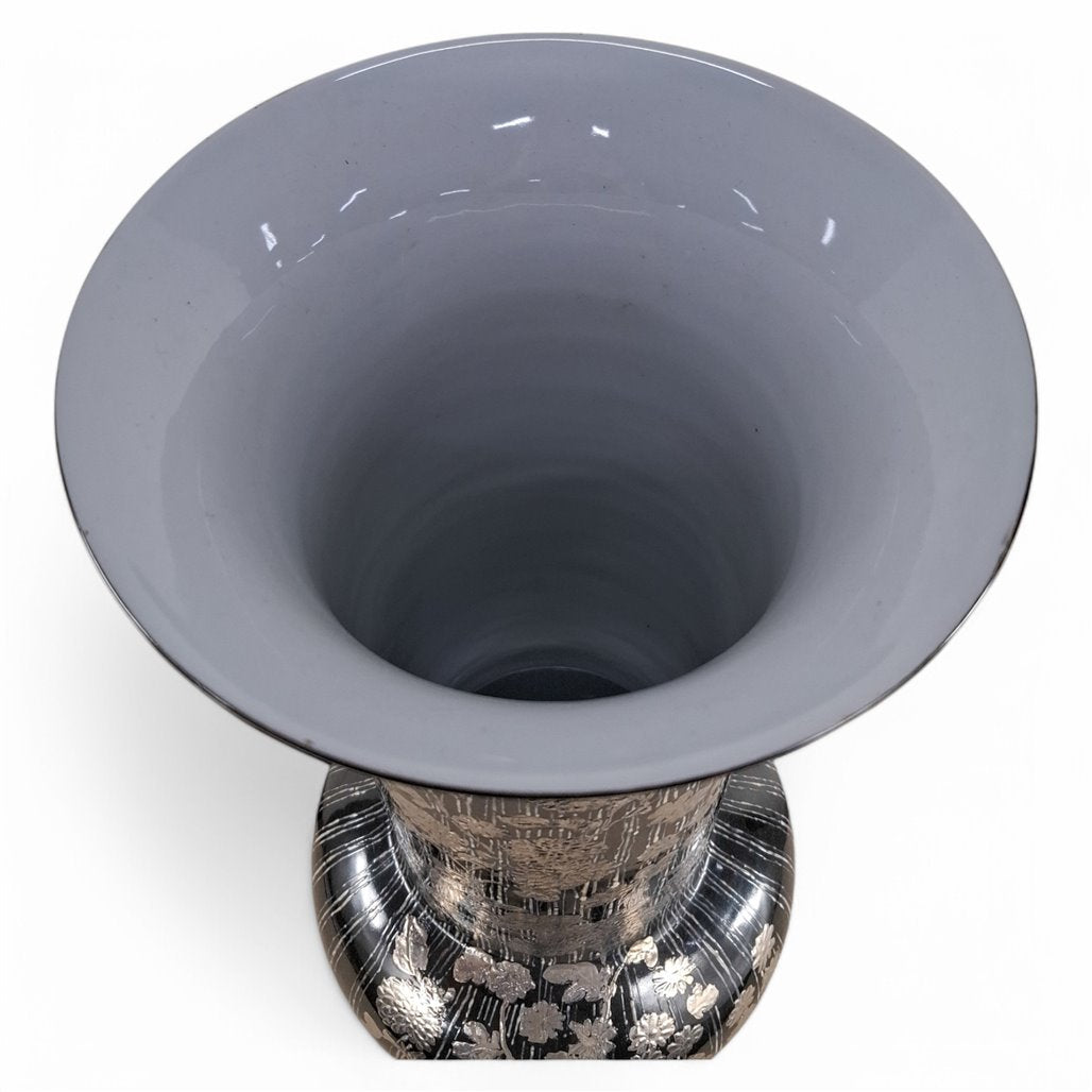 Danny's Fine Porcelain Black Floral Vase - CLOSEOUT