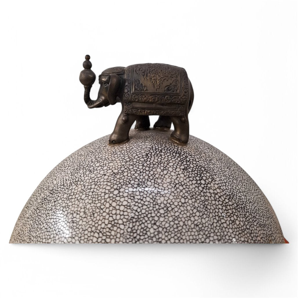 Danny's Fine Porcelain Shagreen Elephant Jar - CLOSEOUT