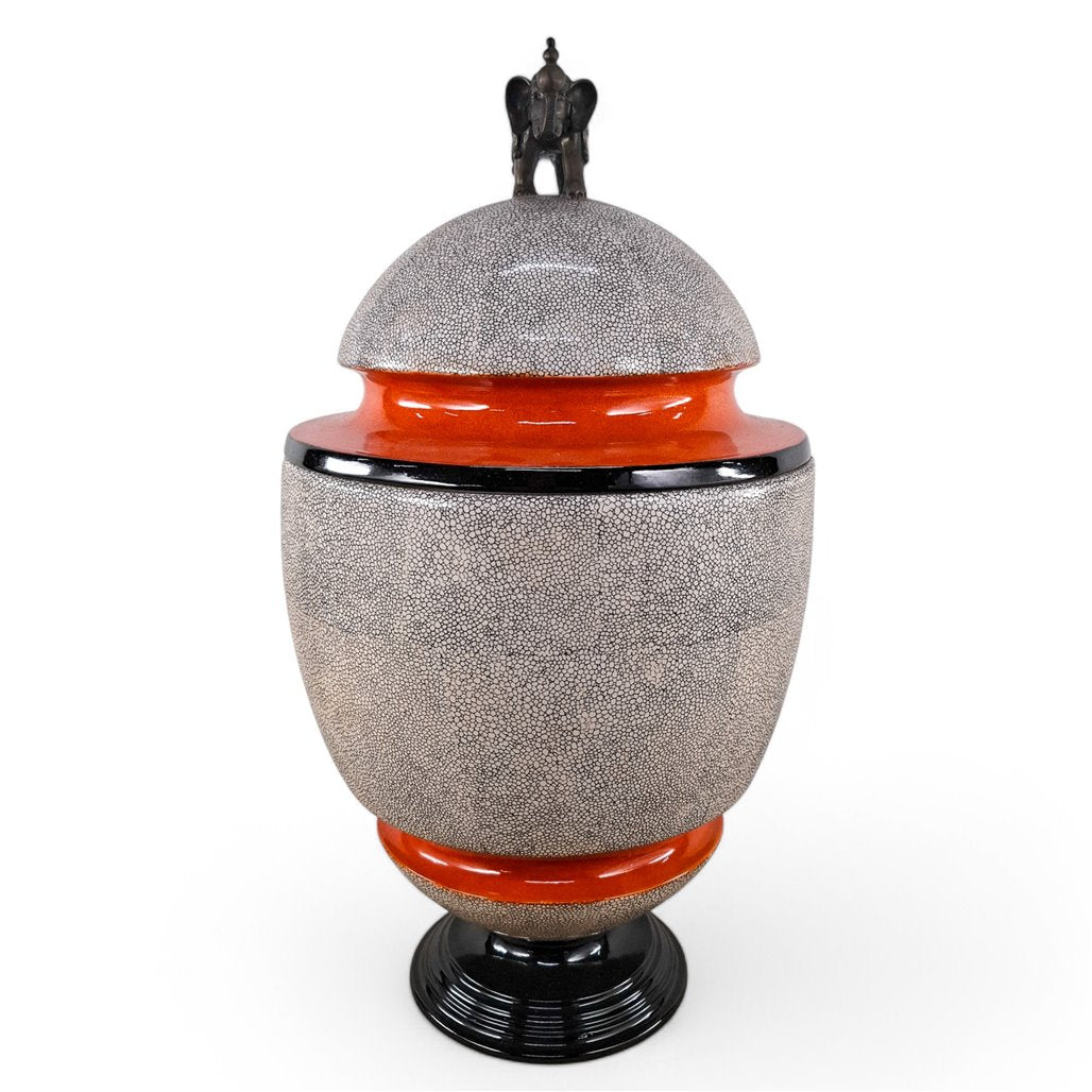 Danny's Fine Porcelain Shagreen Elephant Jar - CLOSEOUT