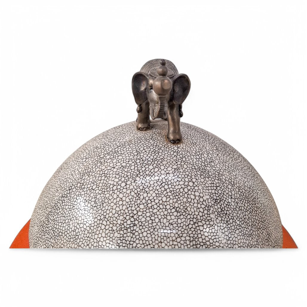 Danny's Fine Porcelain Shagreen Elephant Jar - CLOSEOUT