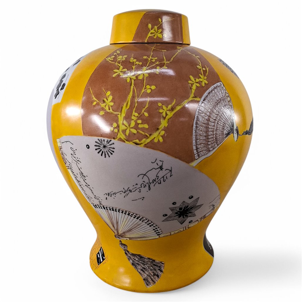 Danny's Fine Porcelain Yellow Collage Vase - CLOSEOUT