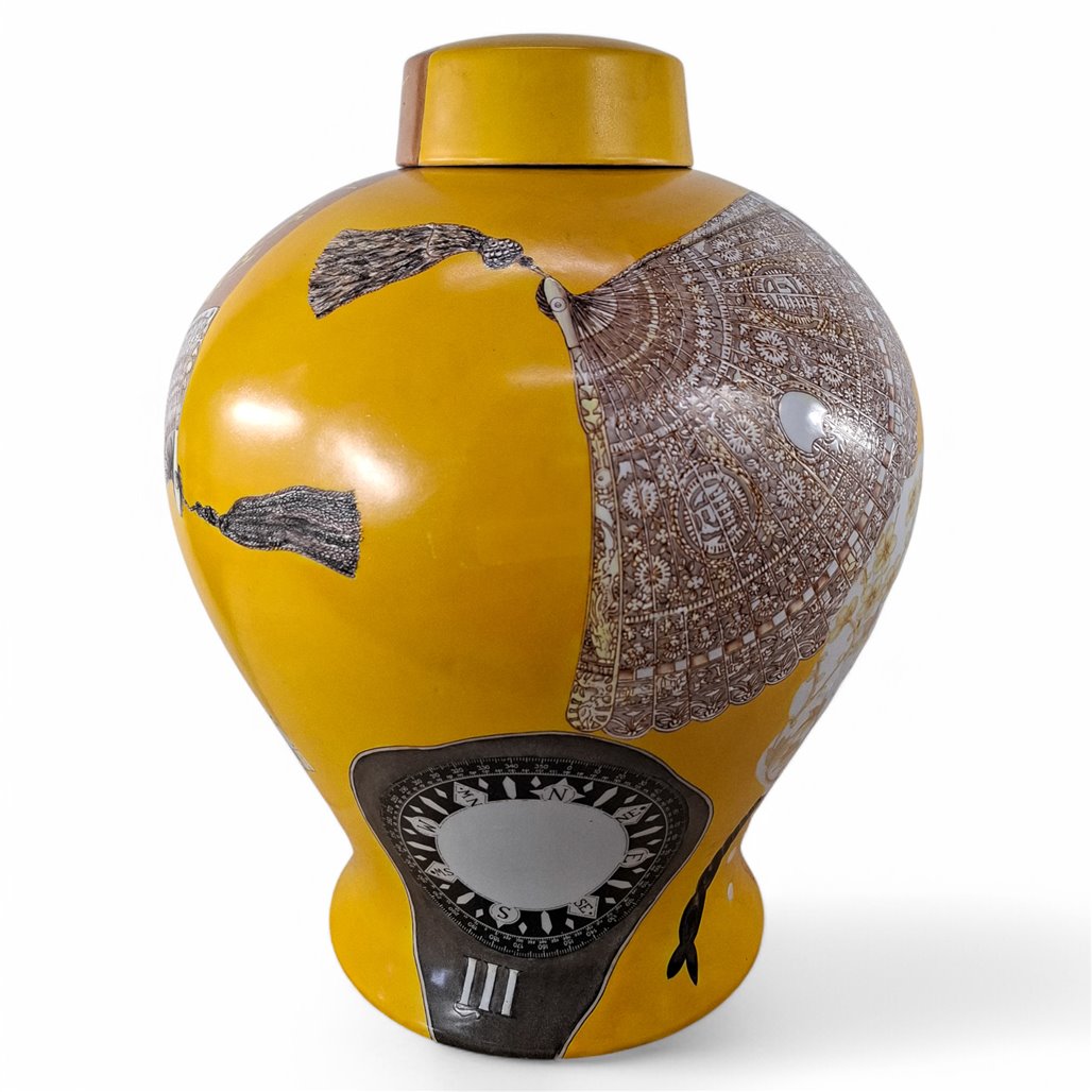 Danny's Fine Porcelain Yellow Collage Vase - CLOSEOUT