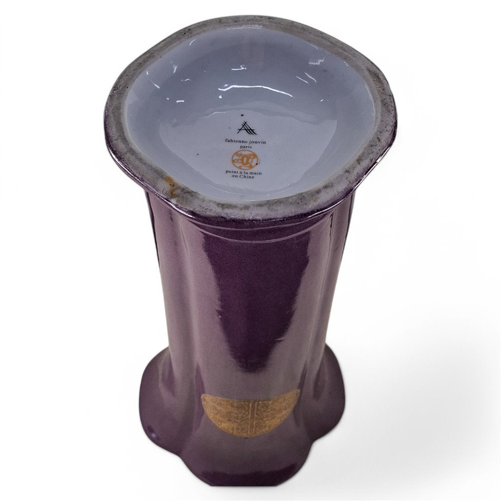 Danny's Fine Porcelain Purple Gold Vase - CLOSEOUT