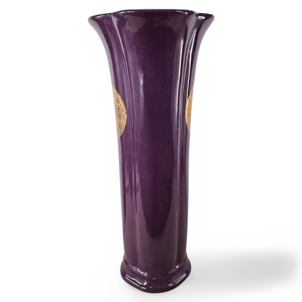 Danny's Fine Porcelain Purple Gold Vase - CLOSEOUT