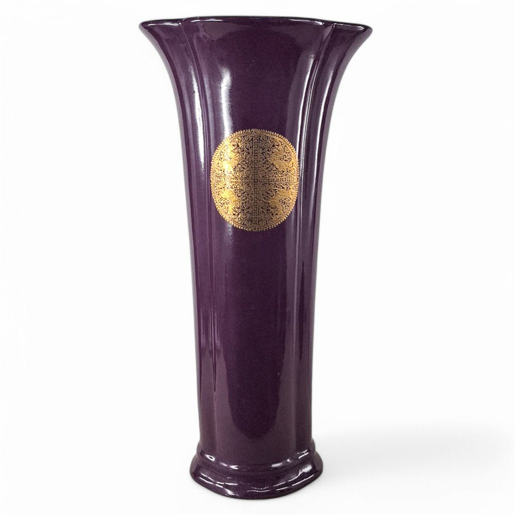 Danny's Fine Porcelain Purple Gold Vase - CLOSEOUT