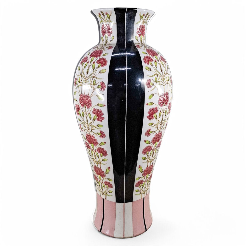 Danny's Fine Porcelain Black Floral Vase - CLOSEOUT