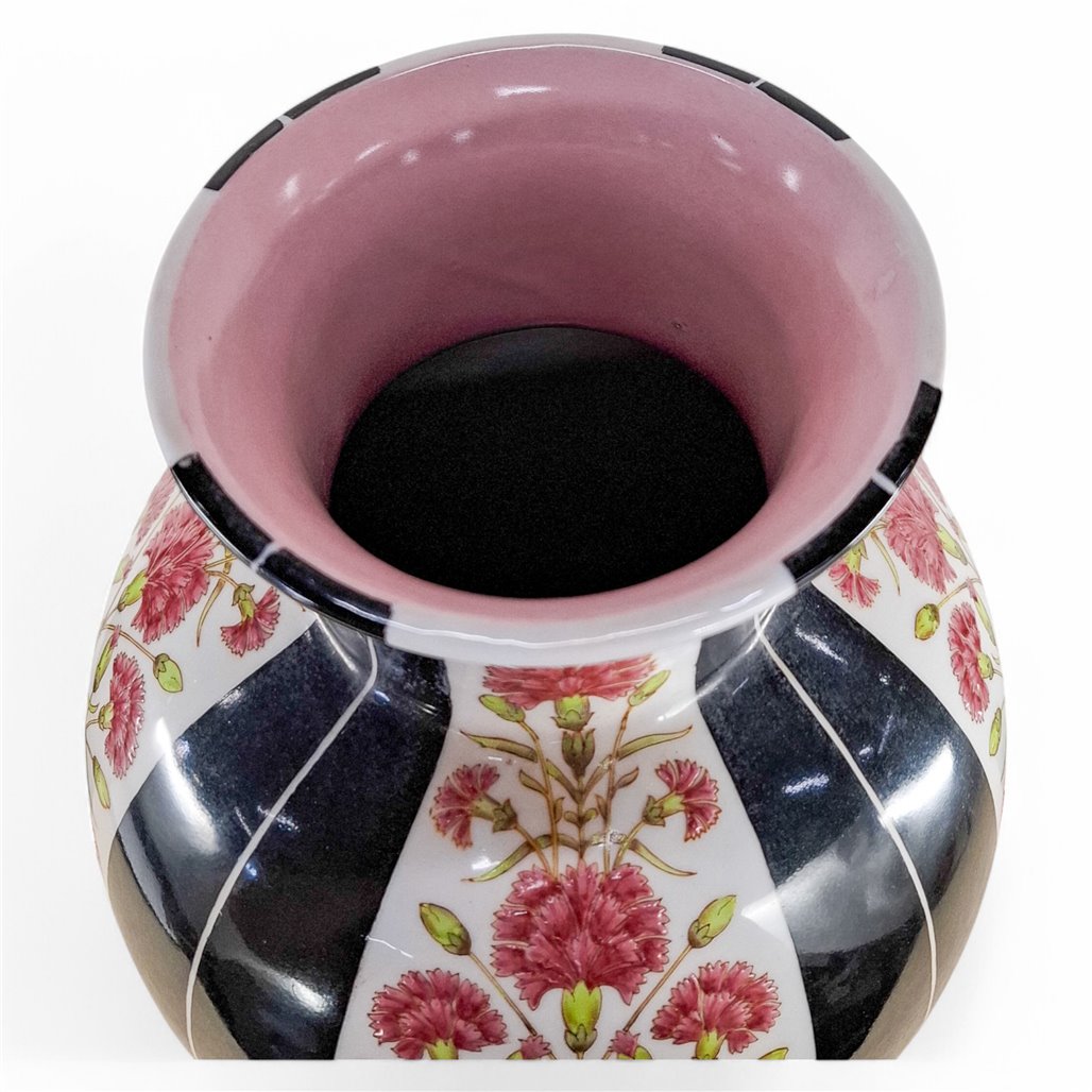 Danny's Fine Porcelain Black Floral Vase - CLOSEOUT