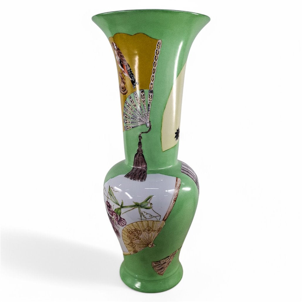 Danny's Fine Porcelain Green Bird Garden Vase - CLOSEOUT