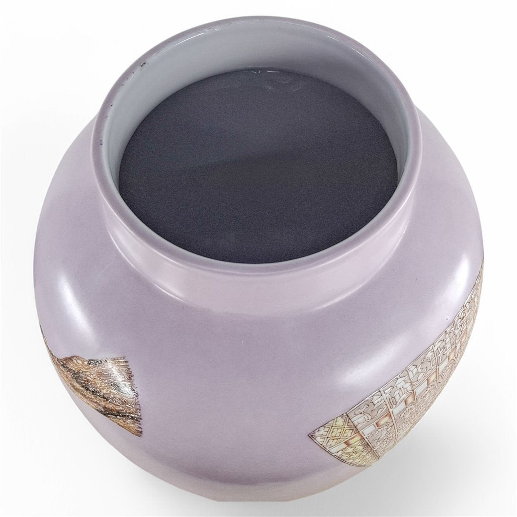 Danny's Fine Porcelain Lavender Fan Covered Jar - CLOSEOUT