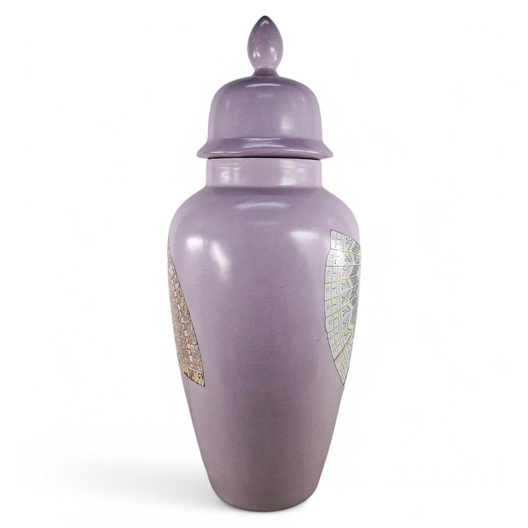 Danny's Fine Porcelain Lavender Fan Covered Jar - CLOSEOUT