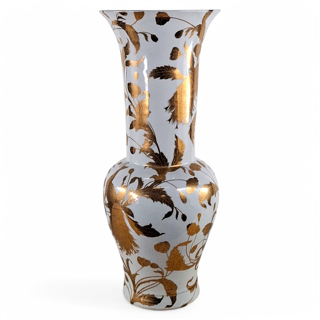 Danny's Fine Porcelain Golden Bird Vase - CLOSEOUT