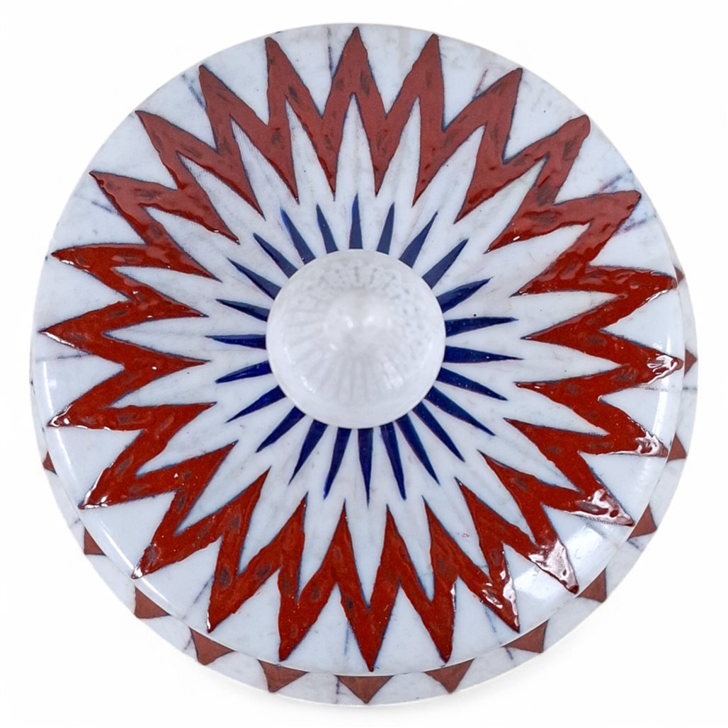 Danny's Fine Porcelain Chevron Covered Jar - CLOSEOUT