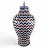 Danny's Fine Porcelain Chevron Covered Jar - CLOSEOUT