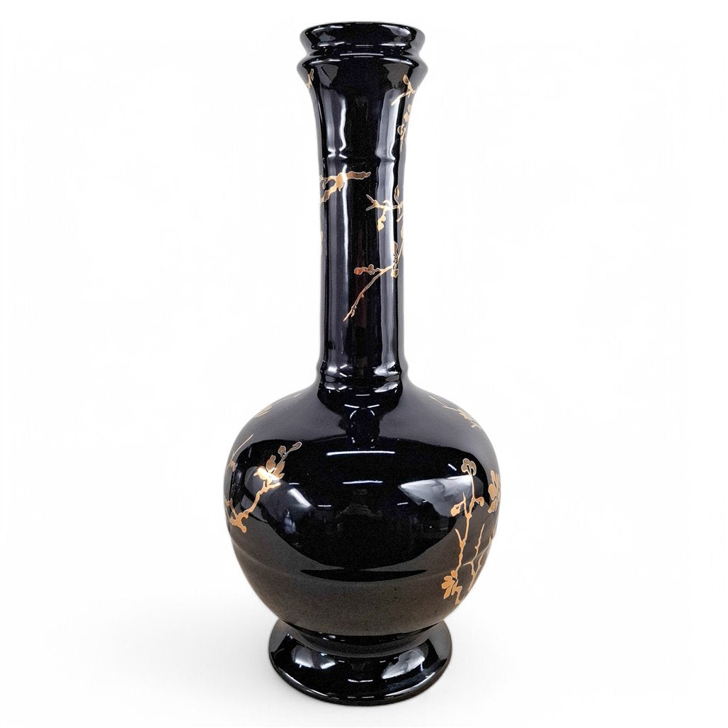 Danny's Fine Porcelain Black Landscape Vase - CLOSEOUT