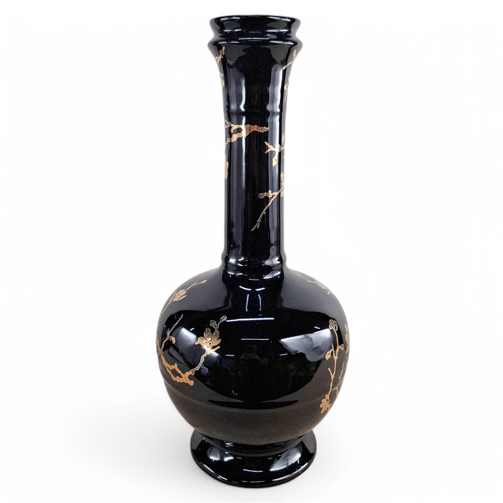 Danny's Fine Porcelain Black Landscape Vase - CLOSEOUT