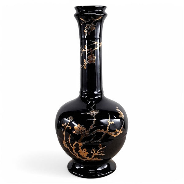 Danny's Fine Porcelain Black Landscape Vase - CLOSEOUT
