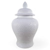 Danny's Fine Porcelain White Fishnet Covered Jar - CLOSEOUT