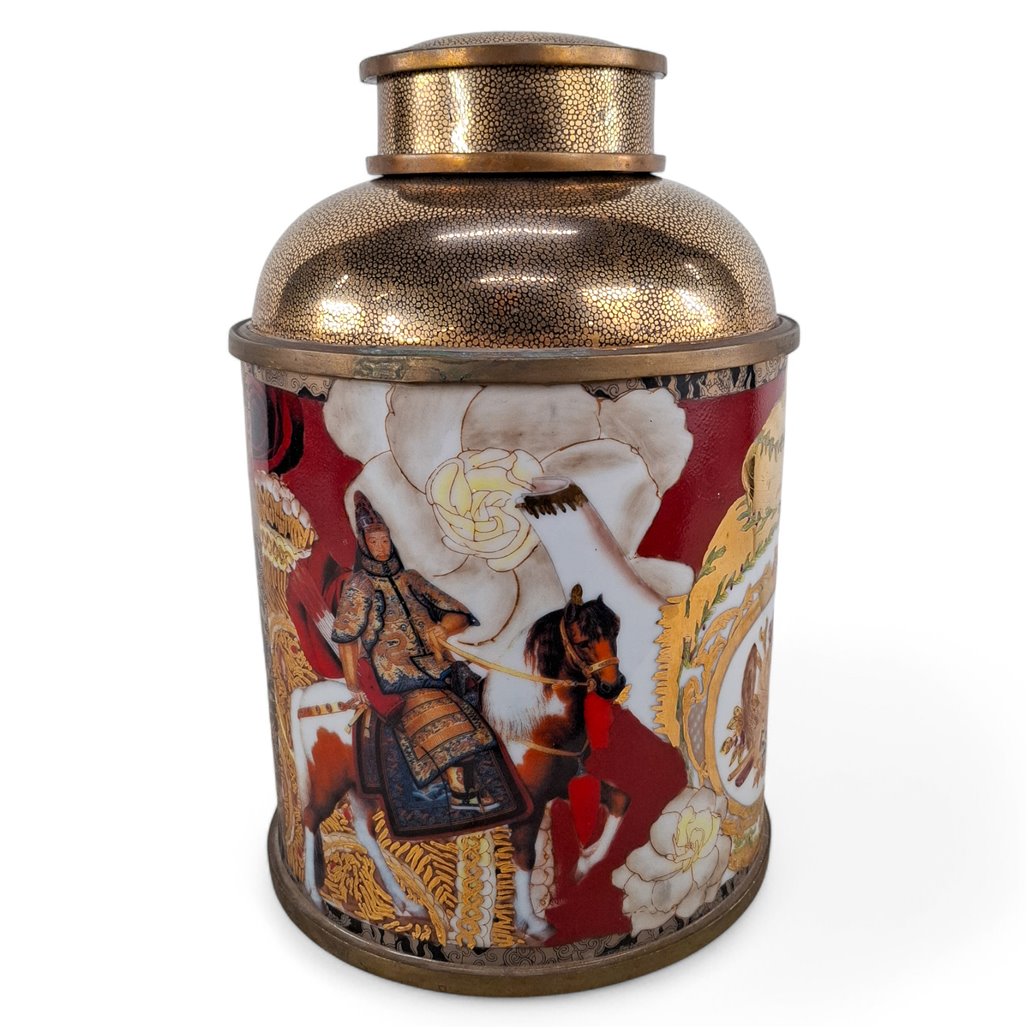 Danny's Fine Porcelain Equestrian Covered Jar - CLOSEOUT